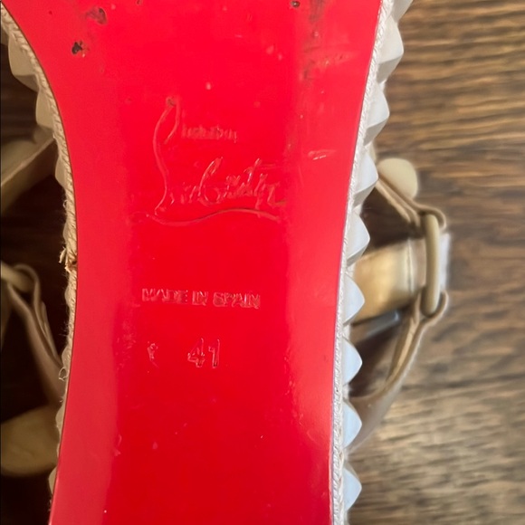 Christian Louboutin Tan Studded Women's Sandals - Picture 8 of 9